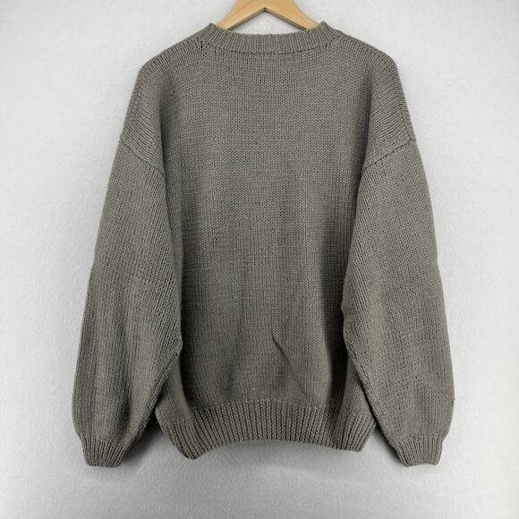 ACA Sweater Mens S 100% Wool Hand Knit Pullover Jumper Brown VTG 80s - Picture 4 of 14